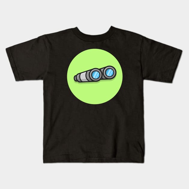 Binocular Cartoon Vector Icon Illustration Kids T-Shirt by Catalyst Labs